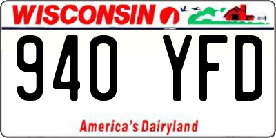 WI license plate 940YFD