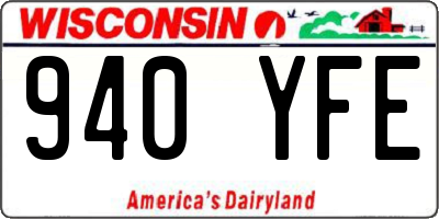 WI license plate 940YFE