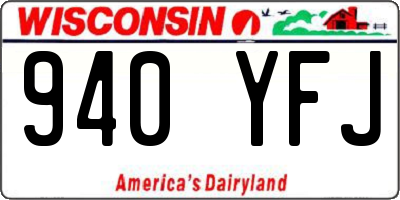 WI license plate 940YFJ