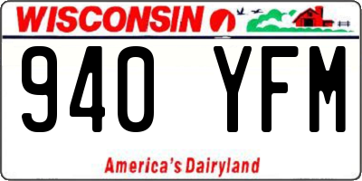WI license plate 940YFM