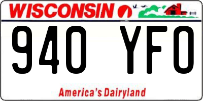 WI license plate 940YFO