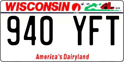 WI license plate 940YFT