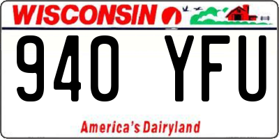WI license plate 940YFU