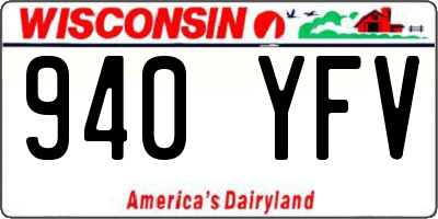 WI license plate 940YFV