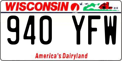 WI license plate 940YFW