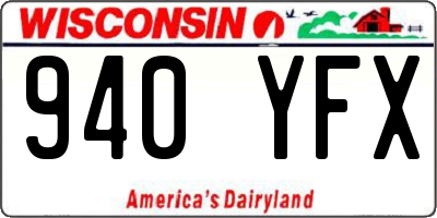 WI license plate 940YFX