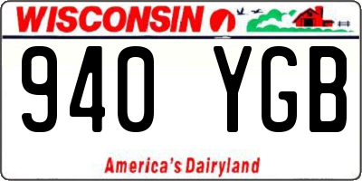 WI license plate 940YGB
