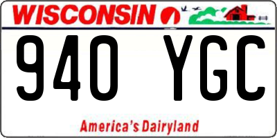 WI license plate 940YGC