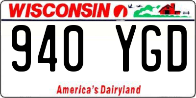 WI license plate 940YGD