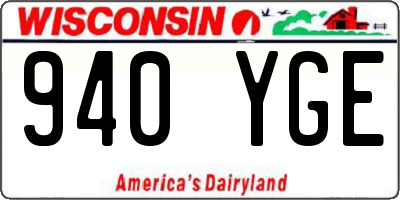 WI license plate 940YGE
