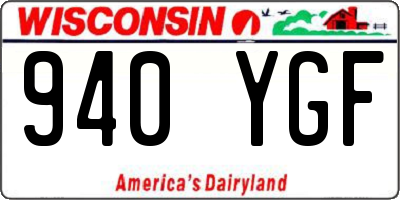 WI license plate 940YGF