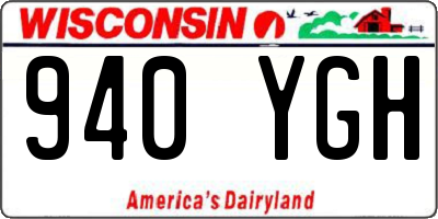 WI license plate 940YGH