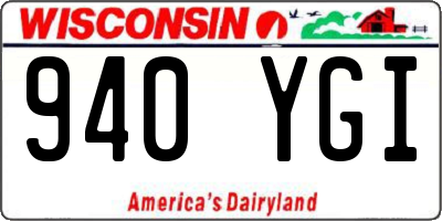 WI license plate 940YGI