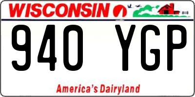 WI license plate 940YGP