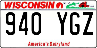 WI license plate 940YGZ