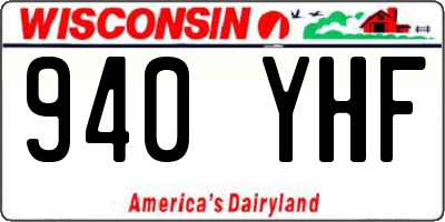 WI license plate 940YHF