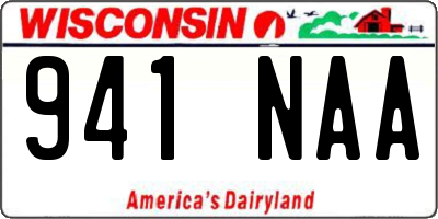 WI license plate 941NAA