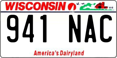 WI license plate 941NAC