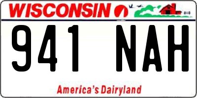 WI license plate 941NAH