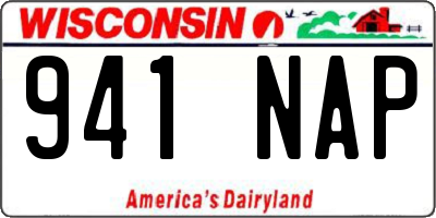 WI license plate 941NAP