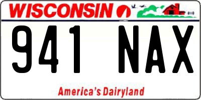 WI license plate 941NAX