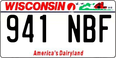 WI license plate 941NBF