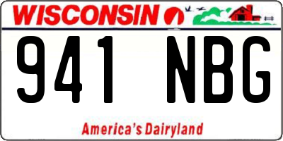 WI license plate 941NBG