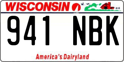 WI license plate 941NBK