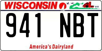 WI license plate 941NBT