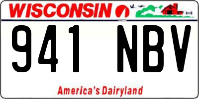 WI license plate 941NBV