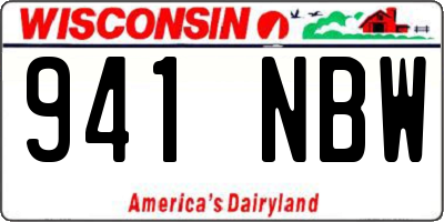WI license plate 941NBW