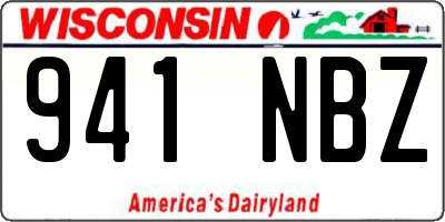 WI license plate 941NBZ
