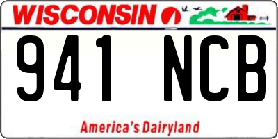 WI license plate 941NCB