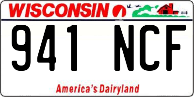 WI license plate 941NCF