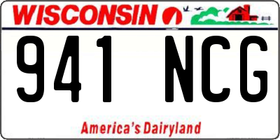 WI license plate 941NCG