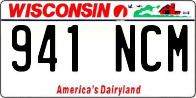 WI license plate 941NCM