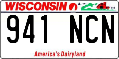 WI license plate 941NCN