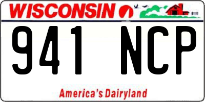 WI license plate 941NCP