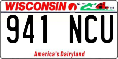 WI license plate 941NCU