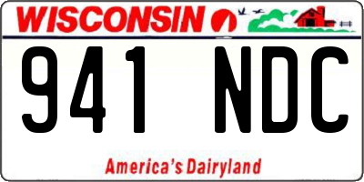 WI license plate 941NDC