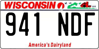 WI license plate 941NDF
