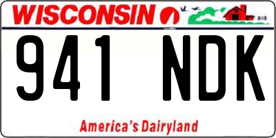 WI license plate 941NDK