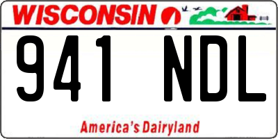 WI license plate 941NDL