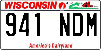 WI license plate 941NDM