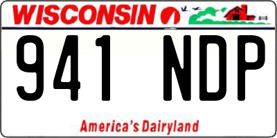 WI license plate 941NDP