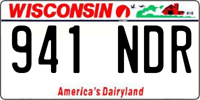 WI license plate 941NDR