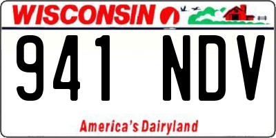 WI license plate 941NDV