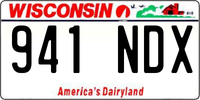 WI license plate 941NDX
