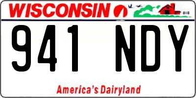 WI license plate 941NDY