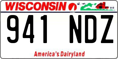 WI license plate 941NDZ